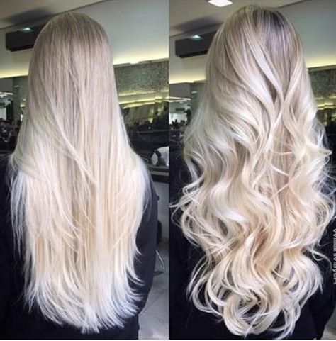 Sick of the same old graduated layers? Here, the modern hairstyles for long hair that have us running to the salon. Long Blonde Hair, Light Blonde, Great Hair, Ombre Hair, Hair Dos, Gorgeous Hair, Hair Day, Pretty Hairstyles, Wavy Hair