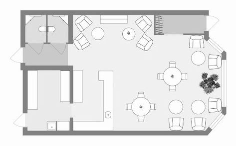 Cafe Plan Architecture, Restaurant Layout Plan, Architect Ideas, Sims Design, Minimal Cafe, Cafe Plan, Restaurant Layout, Container Restaurant, Mini Cafe