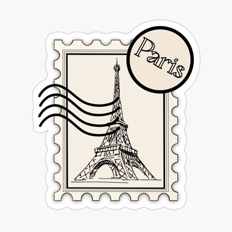 Paris Stickers Aesthetic, Paris Stickers Printable, Stickers Aesthetic Vintage, Europe Geography, France Stickers, Paris Stickers, Paris Stamp, Stamp Stickers, Funny Laptop Stickers