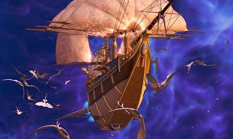 The RLS Legacy Airship from 2002's Treasure Planet. Rls Legacy, Zeppelin Balloon, Jim Hawkins Treasure Planet, Planets Images, We Are Golden, Jim Hawkins, Spaceship Art, Space Pirate, Star Trek Ships