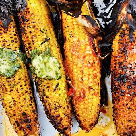 Bbq Sweetcorn, Sweetcorn Recipes, Corn Bbq, Levi Roots, Spicy Coleslaw, Caribbean Food Recipes, Bbq Corn, Bbq Foods, Flavored Butters