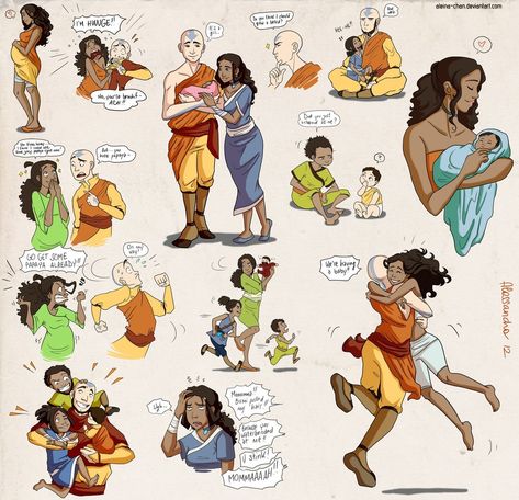 Aang and Katara as adults Funny Avatar, Reference Clothes, Avatar Funny, Avatar Series, Korra Avatar, The Last Avatar, Avatar The Last Airbender Art, Team Avatar, Avatar Airbender