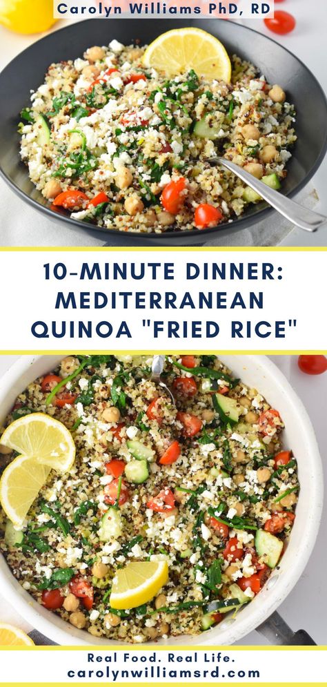 Rice With Quinoa Recipes, Easy Quinoa Dinner Recipes, Rice Quinoa Bowls, Fried Rice Quinoa, Mediterranean Diet Rice Bowl, Quinoa And Brown Rice Bowls, Brown Rice And Quinoa Recipe Meals, Mediterranean Fried Rice, Quinoa And Vegetables Recipes