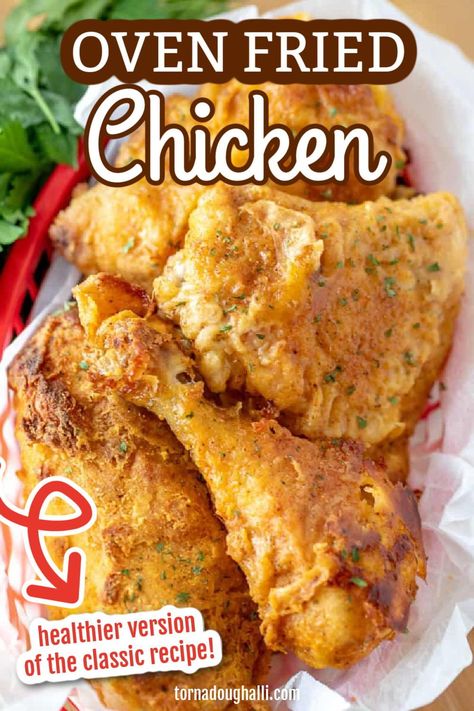 Who doesn’t love fried chicken? How about a slightly healthier version with this easy Oven Fried Chicken recipe from Tornadough Alli! You’ll never go back! This is an easy way to get crispy, juicy chicken without having to mess with frying! This baked chicken is so delicious! Oven Baked Fried Chicken Breast, Oven Fried Chicken Breast, Oven Fried Chicken Legs, Baked Fried Chicken Recipe, Easy Oven Fried Chicken, Oven Baked Fried Chicken, Cooking Fried Chicken, Oven Fried Chicken Recipes, Baked Fried Chicken