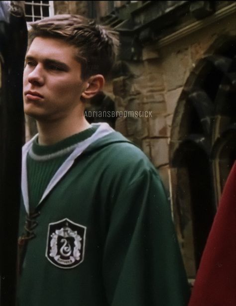 Adrian Pucey Fanart, Slytherin Fanart, Slytherin Students, Adrian Pucey, Hp Oc, Slytherin Boys, Oliver Wood, Hogwarts Aesthetic, Hogwarts School