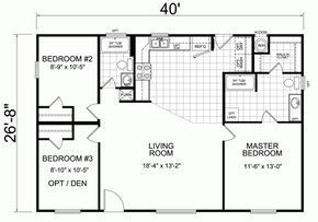 28 x 40 Floor Plan-1 Small House Floor Plan, Steel Homes, 1000 Sq Ft, Plans Architecture, Small House Floor Plans, Barndominium Floor Plans, Tiny House Floor Plans, Master Room, Cabin Plans