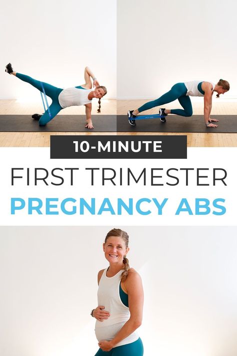 Can I do ab exercises while pregnant? Yes! Avoid sit ups and crunches and focus on pregnancy-safe ab exercises that strengthen the deepest abdominal muscles (transverse abdominals), core and pelvic floor. These are the 5 BEST abdominal exercises that are safe to perform during pregnancy (specifically for the first and second trimesters). Keeping your core strong during pregnancy can help you avoid common pregnancy aches and pains, as well as assist with labor, delivery and postpartum ... Exercises While Pregnant, Pregnancy Core Workout, Pregnancy Ab Workout, Pregnancy Video, Pregnancy Abs, First Trimester Workout, Exercise While Pregnant, Pregnancy Workout Videos, Pregnancy Workout Plan