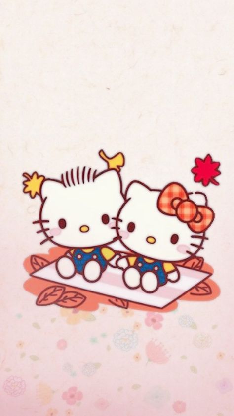 Hello Kitty And Her Boyfriend, Hello Kitty Couple, Cat Paw Drawing, Drawings For Him, Paw Drawing, Dear Daniel, Hello Kitty Imagenes, Wallpaper Autumn, Hello Kitty Crafts