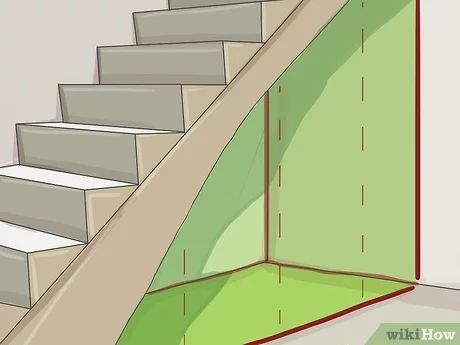 3 Ways to Create Storage Around Staircases - wikiHow Building Under Stair Storage, Small Under Stairs Storage Solutions, Storage Below Staircase, Staircase Under Storage Ideas, Understairs Storage Closet Ideas, Small Under Stairs Storage, Basement Stairs Storage, Unique Staircase Ideas, Diy Under Stairs Storage