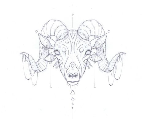 Ram Flower Tattoo, Ram Head Tattoo Design, Aries Horns Tattoo, Ram Horn Tattoo, Aries Drawing Sketches, Goat Horns Drawing, Rams Head Tattoo, Ram Head Drawing, Ram Horns Drawing