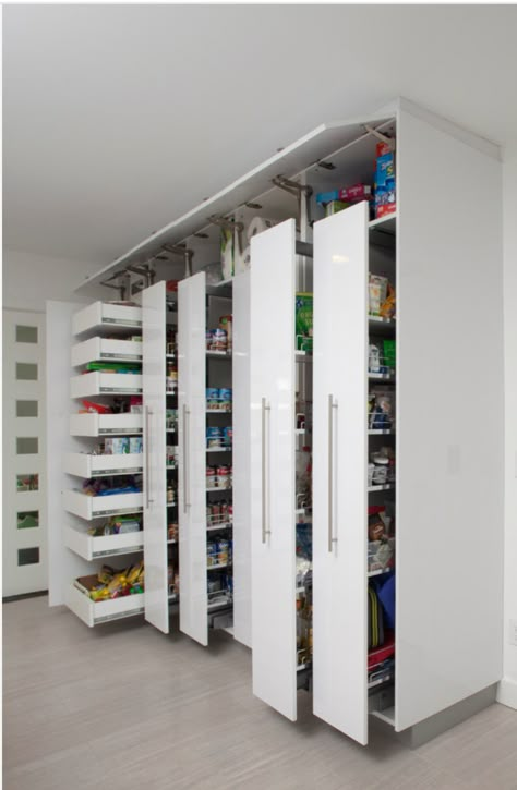 White Pantry, Desain Pantry, Kitchen New York, Organized Pantry, Kitchen Pantry Design, Kitchen Pantry Cabinets, Pantry Ideas, Belek, Pantry Design