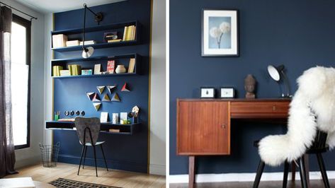 Easycare 7 Must Have Hues Sapphire Salute, Kitchen Navy, Scandinavian Kitchen Ideas, Scandinavian Kitchens, Nursery Changing Table, Dulux Paint, Blue Living Room Decor, Loft Room, Bedroom Color Schemes