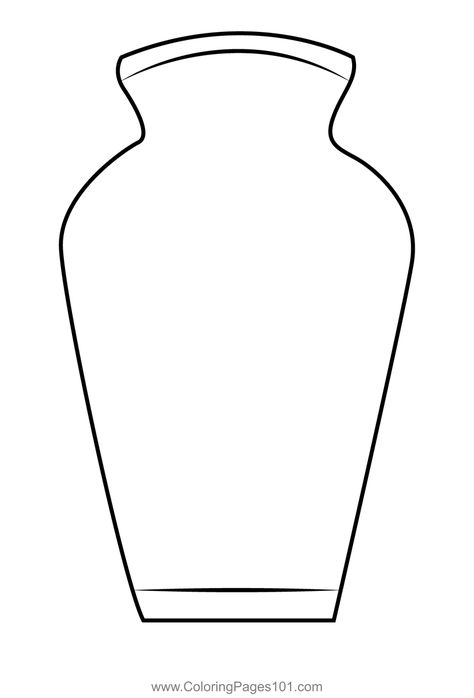 Designer Vase Coloring Page Crocodile Coloring Pages, Child Activities, Mosaic Vase, Math Journal, Flat Sketches, Chinese Vase, Clay Vase, Vase Shapes, Diy Vase