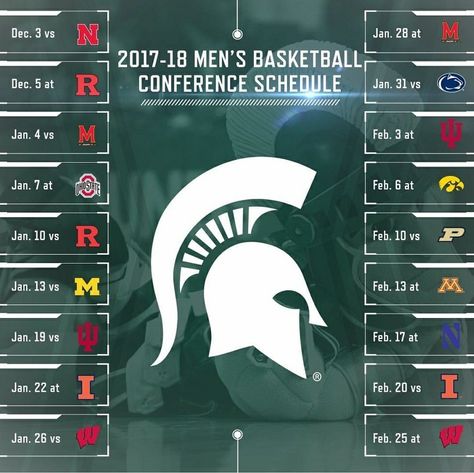 Schedule 2017-18 Basketball . Basketball Shooting Drills, Basketball Bracket, Ucla Basketball, Basketball Rules, Basketball Tricks, Msu Spartans, Basketball Schedule, Street Basketball, Indoor Basketball Court