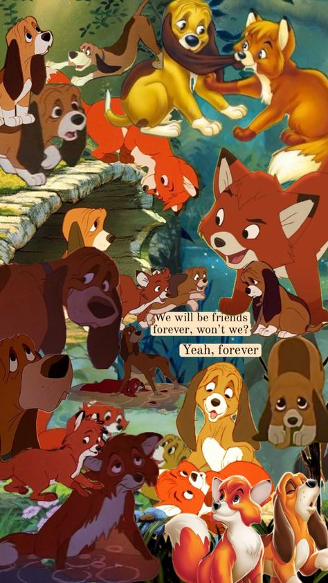 #thefoxandthehound Fox And The Hound Wallpaper, Fox And Hound, Bolt Disney, Mickey Mouse Art, Disney Background, The Hound, Disney Dogs, The Fox And The Hound, Hound Dog