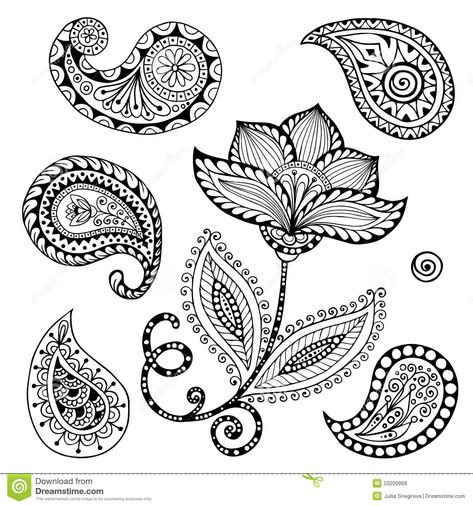 Mehndi Doodles, Henna Illustration, Doodles Abstract, Paisley Drawing, Henna Paisley, Mehndi Flower, Design Doodles, Henna Drawings, Beginner Henna Designs