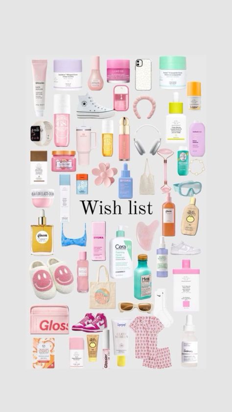 Cute Aesthetic Things To Buy, My Wishlist Ideas, Pink Outfits For School, Wish List Aesthetic, Wishlist Ideas Aesthetic, Makeup Facts, Wish Ideas, Birthday Wishlist Ideas, Girls Wishlist