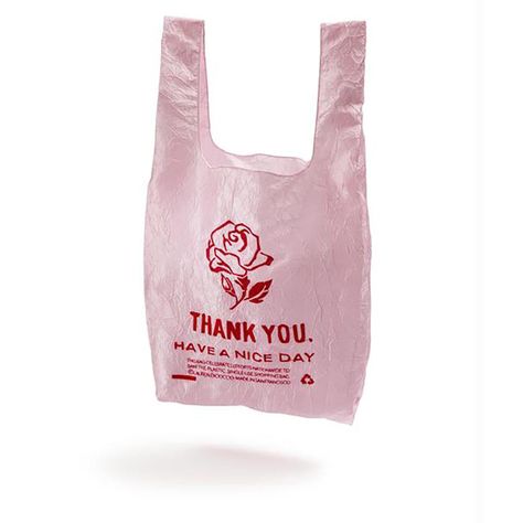 Thank You Rose Recycled Tote Pink Thank You Bags, Recycled Tote, Duck Bag, Rose Bag, Shopping Totes, Red Thread, Book Jewelry, Friendly Reminder, Plastic Bags