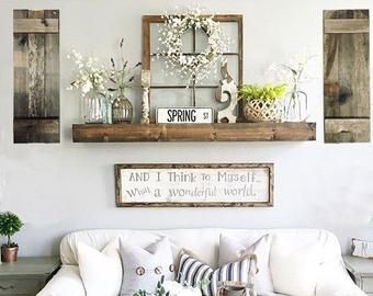 Above Couch Wall Decor Farmhouse, Decor Behind Couch, Rustic Chic Living Room, Couch Wall Decor, Farmhouse Living Room Wall Decor, Rustic Farmhouse Living Room, Behind Couch, Farmhouse Style Living Room, Above Couch