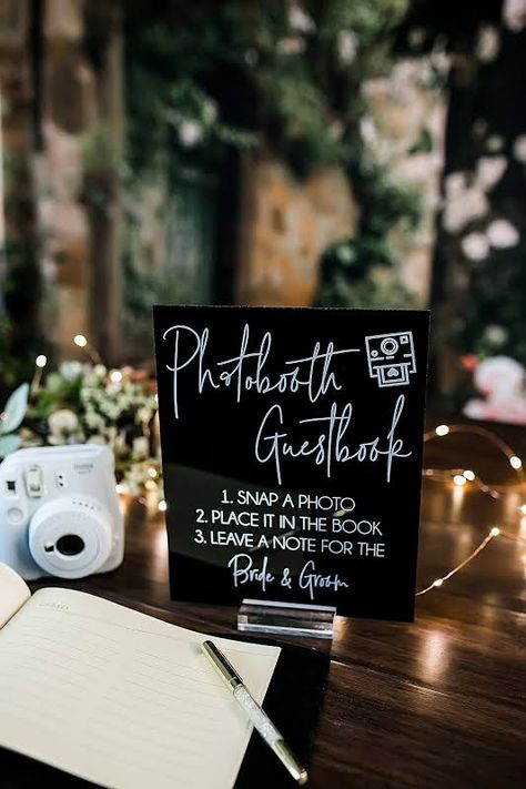 Wedding Polaroid Station, Photo Booth Station, Book Snap, Black Ornaments, Acrylic Wedding Sign, Lucite Table, Pearls Wedding, Photo Guest Book, Wedding 2025