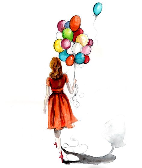 balloon drawing fashion illustration How To Draw Balloons, Balloon Illustration, Couple Sketch, Its A Girl Balloons, Girl Drawings, Pink Balloons, Fashion Art Illustration, Balloon Art, Illustration Girl