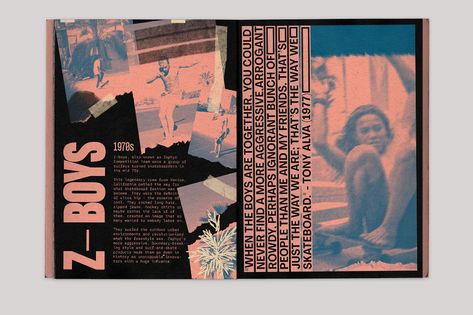 Skate Fashion History - Zine | Behance :: Behance Zine Examples, Zine Layout, Magazine Examples, Media Coursework, Skate Fashion, Book Editorial Design, Brochure Graphic, Graphic Design Brochure, Presentation Layout