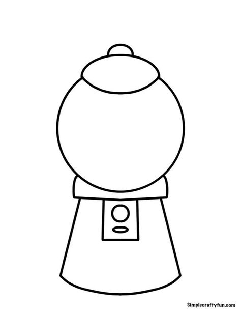 Gumball Machine Coloring Page, Gumball Machine Printable, Gumball Machine Drawing, Gumball Machine, Preschool Activities, Coloring Page, Coloring Pages, Preschool, Quick Saves