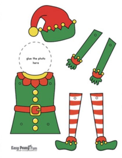 Paper Elf Craft, Elf Cutouts Free Printable, Elf Photo Craft, Elf Yourself Craft, Elf Ideas Easy Creative, Elf Printables Free Templates, Elf Crafts For Kids, F Is For Family, Elf Workshop