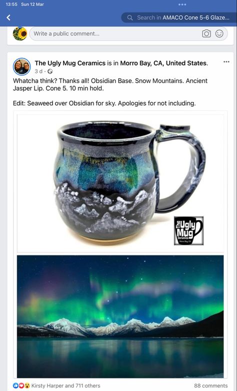 Northern Lights Glaze Combo, Obsidian Glaze Combos, Amaco Obsidian Glaze Combinations, Girly Ceramics, Amaco Snow, Glaze Combinations For Pottery, Amaco Glaze Layering, Clay Experiments, Ceramics Glaze