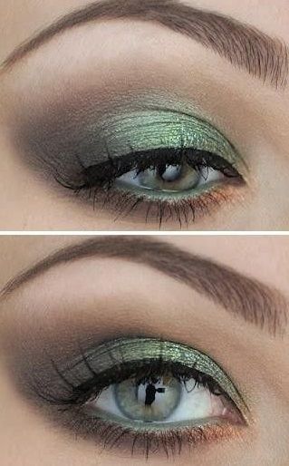 green make-up grey eyes Makeup For Round Eyes, Nails Grey, Ideas For Nails, Grey Eyeshadow, Cute Eyeshadow Looks, Retro Makeup, Formal Makeup, Round Eyes, Green Eyeshadow