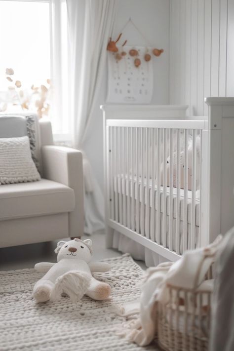 Looking for nursery inspiration? Discover chic and timeless grey and white ideas that perfectly blend style and comfort for your little one. From cute crib linens to decorative wall art, we have all the inspiration you need to create a peaceful and elegant space. Transform your child's room with beautiful accents and practical layout options. Create a cozy and welcoming environment for bonding and playtime with stylish shelves, plush rugs, and thoughtful storage solutions. Let's make your dream nursery come to life! Elegant Nursery Ideas, Nursery Ideas Grey, White Nursery Ideas, Grey And White Nursery, Stylish Shelves, Cream Nursery, Pool Pergola, Elegant Nursery, Plush Rugs