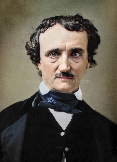 Colorized History, Colorized Historical Photos, Colorized Photos, Allen Poe, Edgar Allen Poe, American Literature, Historical Images, Edgar Allan, Edgar Allan Poe