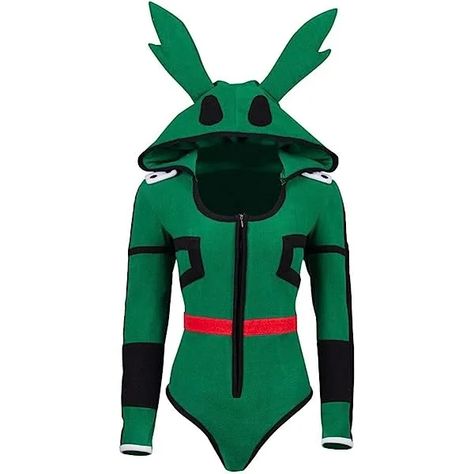 Women's Izuku Midoriya Cosplay Costume Female Deku Cosplay Romper Onesie Jumpsuit Bodysuit X-Large Stlye 2 Mha Izuku Midoriya, Mha Izuku, Izuku Midoriya Cosplay, Female Deku, Deku Cosplay, Halloween Comic, Costume Green, Dancing Party, Suit Jumpsuit