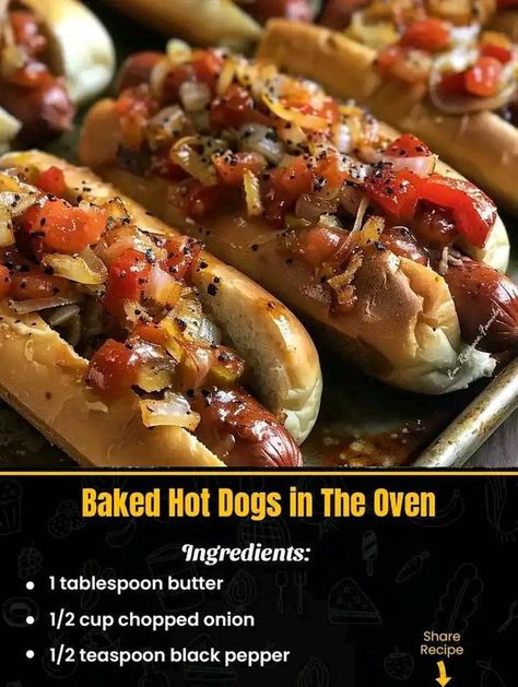 Hotdogs In The Oven, Oven Hotdogs, Hot Dogs In The Oven, Oven Hot Dogs, Chili Dog Bake, Baked Hot Dogs, Cheesy Chili, Corndog Recipe, Chili Dog