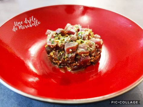 Tartare de thon rouge au sésame, gingembre et sauce soja – Une drôle de Mirabelle Food Truck, Diner, A Table, Clean Eating, Sauce, Cooking Recipes, Meat