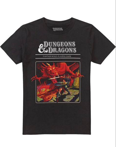 Cotton Soul Dungeons & Dragons Red Dragon Original Mens T Shirt, Black Fantasy Role Playing, Self Expression, Adidas Vintage, Dungeons Dragons, Short T Shirt, Red Dragon, Graphic Artist, Roleplaying Game, Design Logo