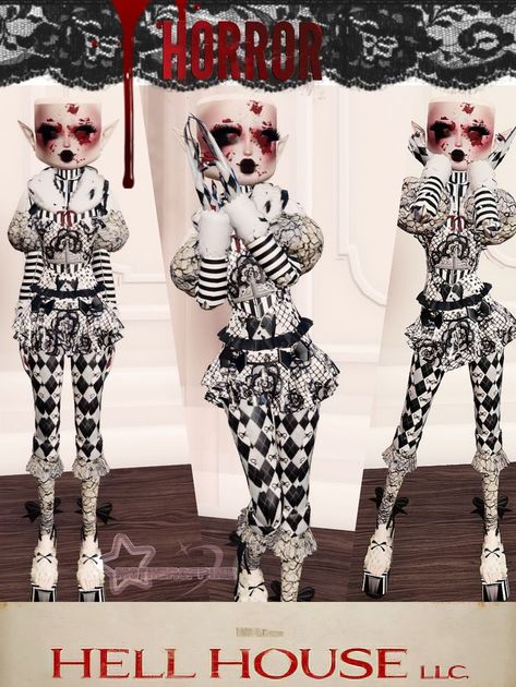 Di Eldritch Horror Outfit, Art The Clown Dress To Impress, Dress To Impress Eldritch Horror Theme, Di Eldritch Horror, Scary Dti Outfit, Roblox Clown Outfit Codes, Eldrich Horror Dti, Dti Creepy Carnival, Dti Theme Horror