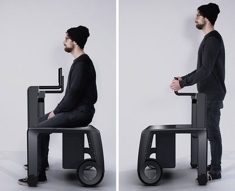 I love how designer Manuel Hess put it... 'a walker doesn't have to look like a disease itself.' Harsh but SO true! His proposal for a Mobility Walkers, Wheelchairs Design, Safety Lights, Body Posture, Medical Aesthetic, Yanko Design, Organic Design, Design Language, Modern Industrial