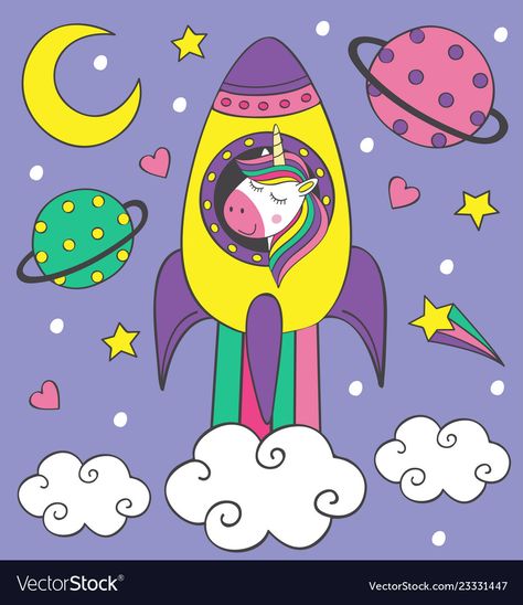 Space Unicorn, Unicorn Images, Unicorn Illustration, Inspiration Board, Merlot, 4th Birthday, Style Guide, Girls Bedroom, Rocket