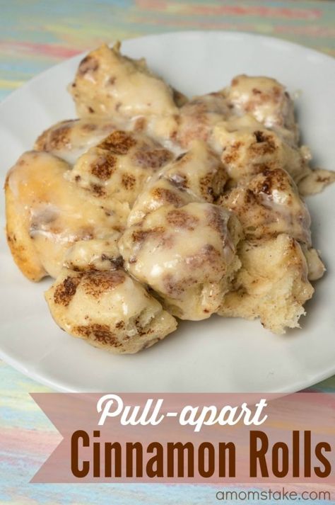 Biscuit Cinnamon Rolls Easy Pull Apart, Pull Apart Cinnamon Rolls, Pillsbury Cinnamon Roll Recipes, Biscuit Cinnamon Rolls, Pillsbury Cinnamon Rolls, Lazy Weekend, Breakfast Sweets, Quick Breakfast Recipes, Main Course Recipes