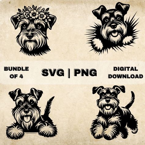 Cute Dog Clipart, Games Fabric, Books Stationary, Fabric Packaging, Bow Tattoo, Dog Clipart, Simple Cartoon, Miniature Schnauzer, Cute Dog