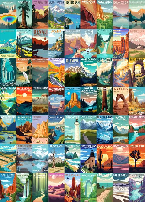 National Parks Posters, Us National Parks Map, Scenery Mountain, Poster Landscape, Comfortable Life, John William Waterhouse, National Parks Map, Puzzle For Adults, Logic Puzzles