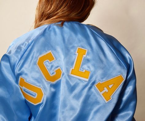 1970s / 1980s RARE vintage UCLA Bruins embroidered nylon bomber jacket unisex Medium Ucla Merch, Sukajan Jacket, Ucla Bruins, 1970s, Varsity Jacket, Bomber Jacket, Sports Jersey