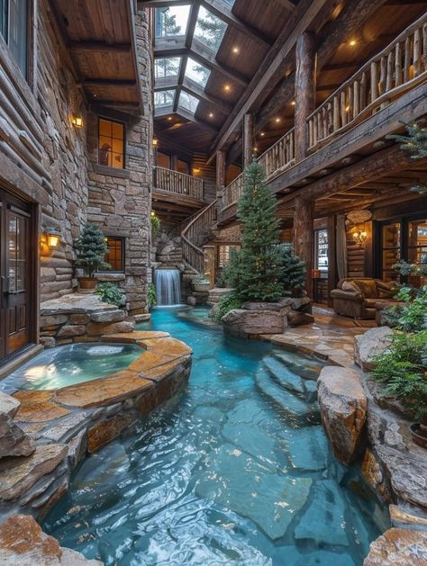 Princess Beds, Log Cabin Mansions, Cabin Mansion, Earth Sheltered, Dream Life House, Mega Mansions, Dream Place, Cabin Lodge, Dream Pools