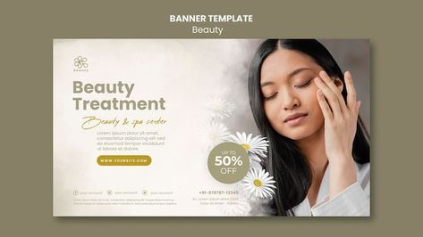 Free PSD horizontal banner template for ... | Free Psd #Freepik #freepsd #beauty-banner #skincare-banner #beauty-saloon #beauty Popular Skin Care Products, Cosmetics Banner, Facebook Cover Template, Beauty Vlogger, Banner Ads Design, Beauty Clinic, Beauty Center, Cosmetic Treatments, Spa Design