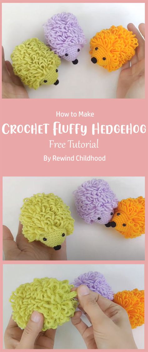 In this video tutorial, you learn how to make a cute crochet amigurumi hedgehog. This little guy is a great size to take along on trips or to give as a gift. Crochet Hedgehog With Beads, Crochet Puppets, Amigurumi Hedgehog, Cute Crochet Amigurumi, Crochet Fluffy, Knit Amigurumi, Hedge Hog, Bobble Stitch Crochet, Crochet Hedgehog