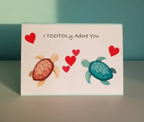 Serena 💛 on Instagram: “A simple Valentine's day card for a lovely couple 💌 The turtles are reflective 🐢 #card #cardmaking #design #handmade #valentines…” Turtle Valentines, The Turtles, Valentines Day Cards, Valentines Art, Lovely Couple, Simple Valentine, Adore You, Valentine Day Cards, Valentines Cards