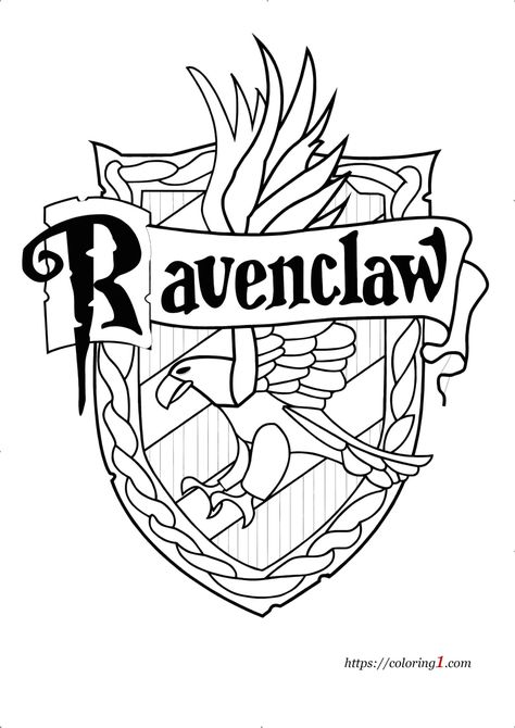 Harry Potter Ravenclaw Coloring Pages - 2 Free Coloring Sheets (2021) Harry Potter Stencils, Ravenclaw Colors, Harry Potter Coloring Pages, Silhouette Disney, Harry Potter Crest, Harry Potter Printables Free, Harry Potter Colors, Harry Potter Pop, Birthday Coloring Pages