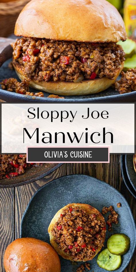 Beef And Puff Pastry Recipes, Sloppy Joe Recipe With Manwich, Homemade Manwich, Manwich Recipe, Homemade Sloppy Joes Recipe, Sloppy Joe Recipe Crock Pot, Best Sloppy Joe Recipe, Sloppy Joe Recipes, Sloppy Joe Recipe Easy