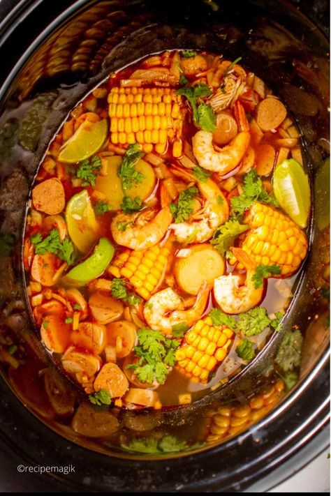 Crockpot Shrimp Boil Recipe - RecipeMagik Crockpot Shrimp Boil, Summer Crockpot Meals, Meals For Summer, Shrimp Boil Recipe, Seafood Boil Recipes, Slow Cooker Lasagna, Slow Cooker Meals, Easy Crockpot Dinners, Meal Train Recipes